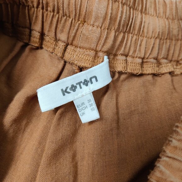 Koton Women's Pull-on Pants in Brown Size EU 38 Lightweight Summer Beach - Picture 4 of 10